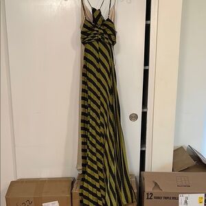 Stylish Black and Yellow Striped Dress